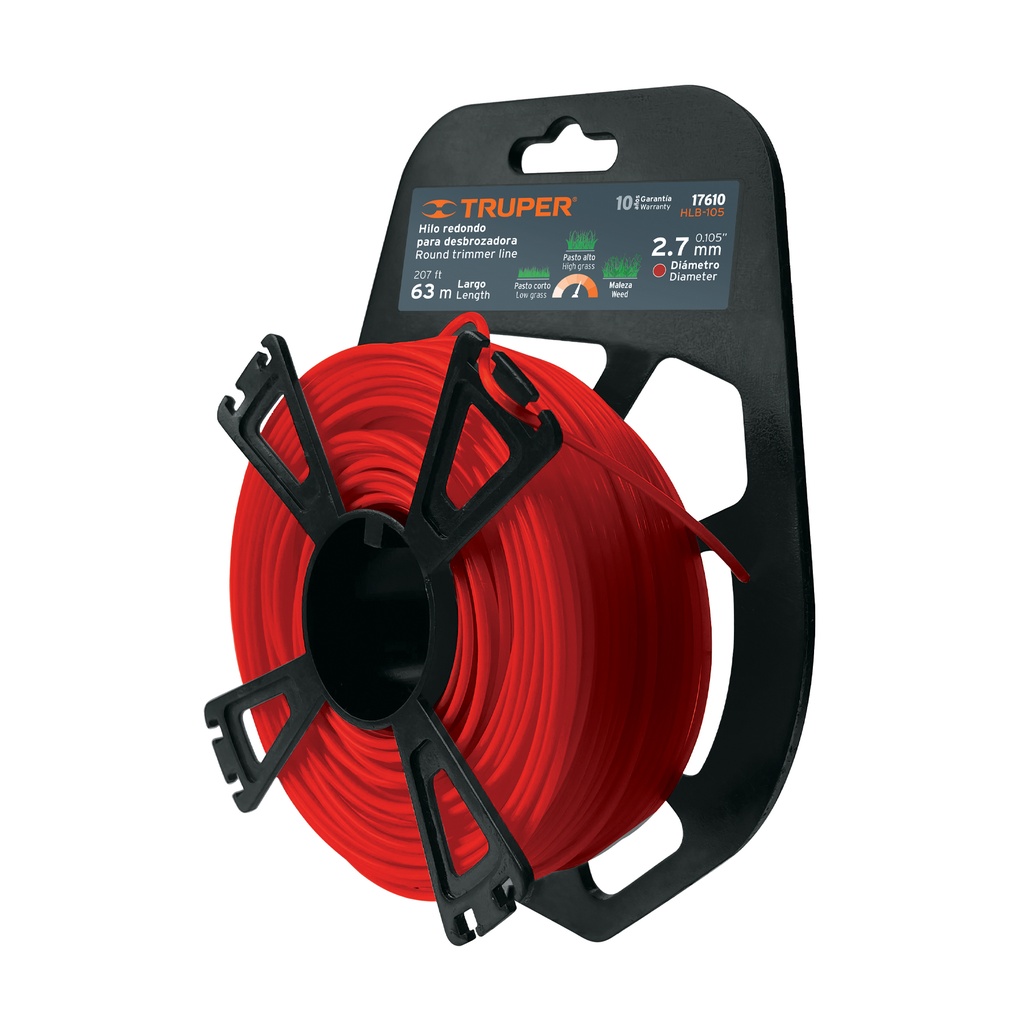 [T17610] Rollo de hilo para desbrozadora, 2.7 mm x 63 m, Truper