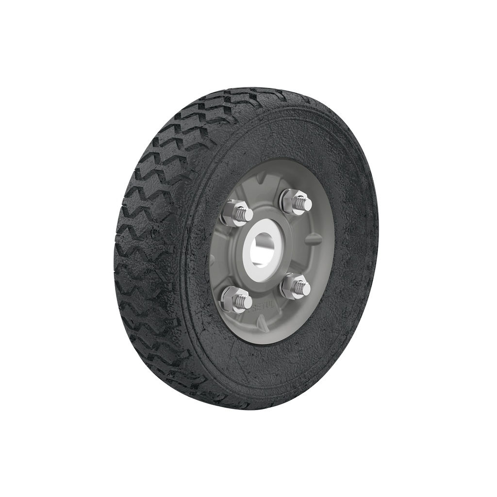 [T45481] Rueda de hule sólido 6' para diablo, un balero, Pretul
