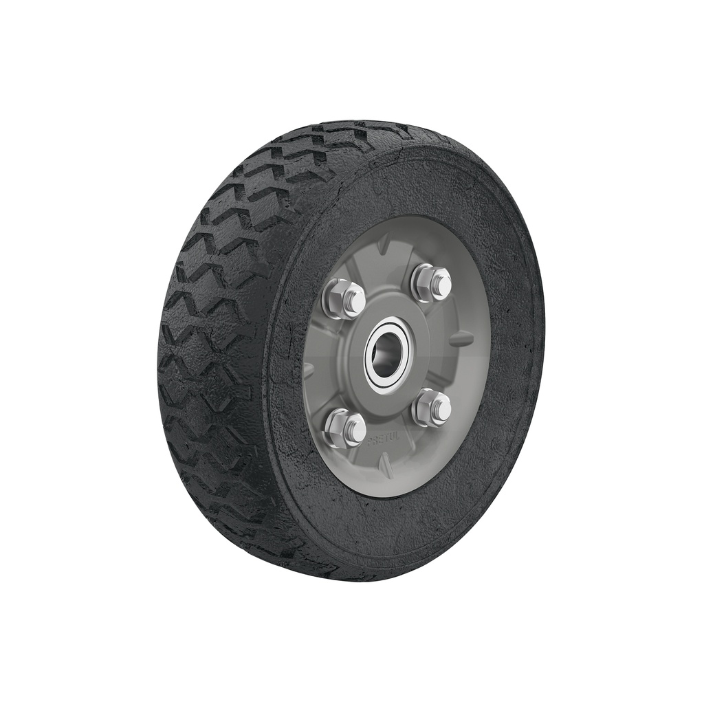 [T45483] Rueda de hule sólido 7' para diablo, doble balero, Pretul