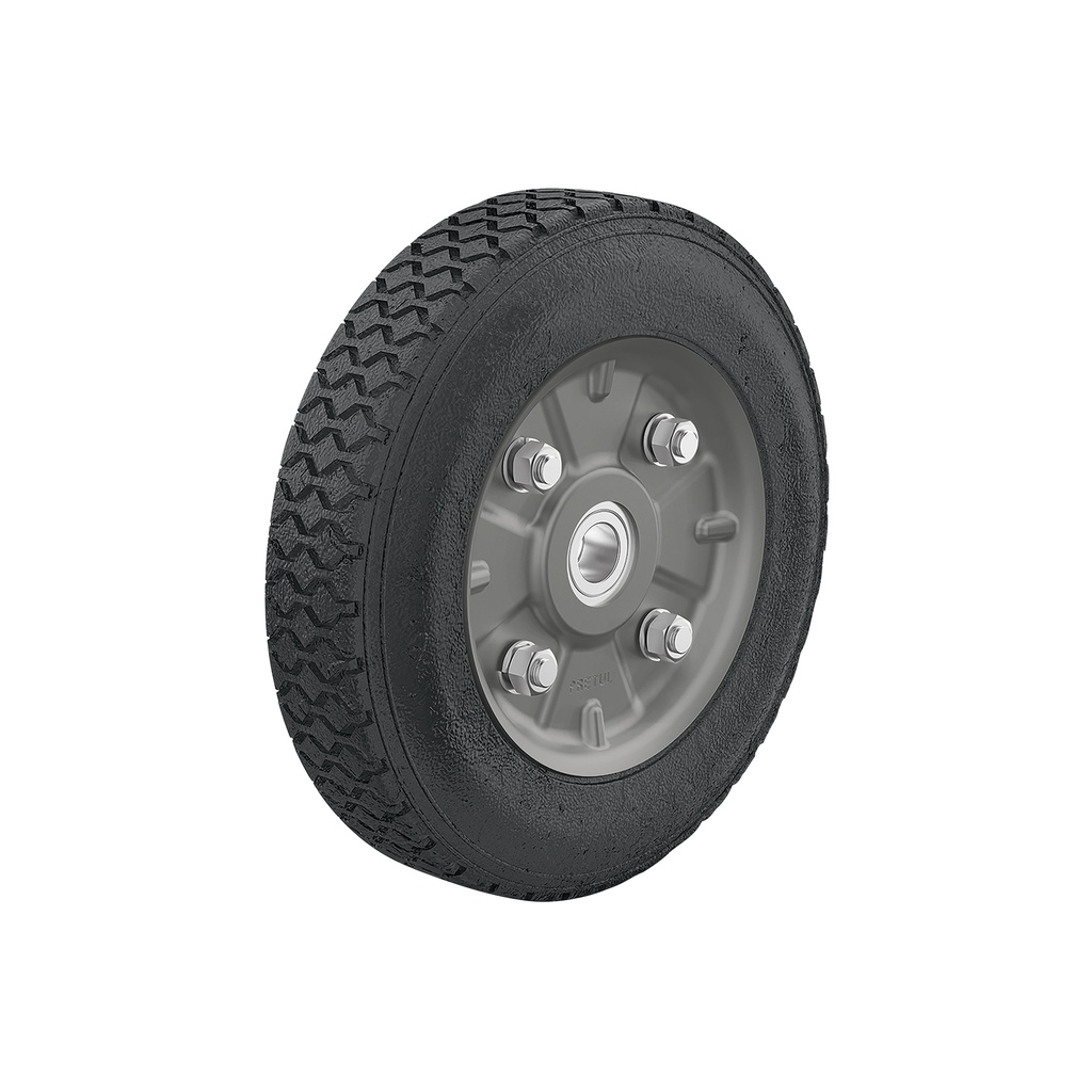 [T45485] Rueda de hule sólido 8' para diablo, doble balero, Pretul