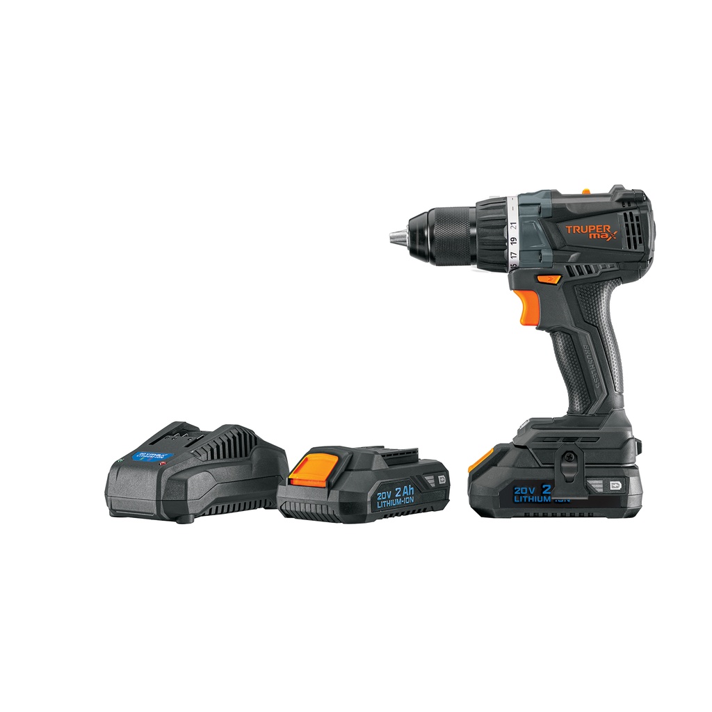 [T101452] Taladro inalámbrico 1/2', 20V, sin carbones, Truper MAX