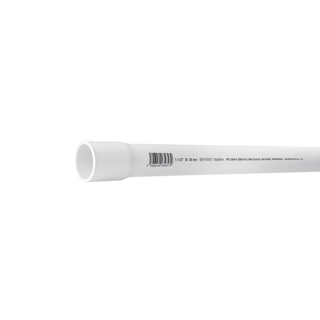Tubo de 1-1/2' de PVC hidráulico cédula 40, de 3 m, Foset