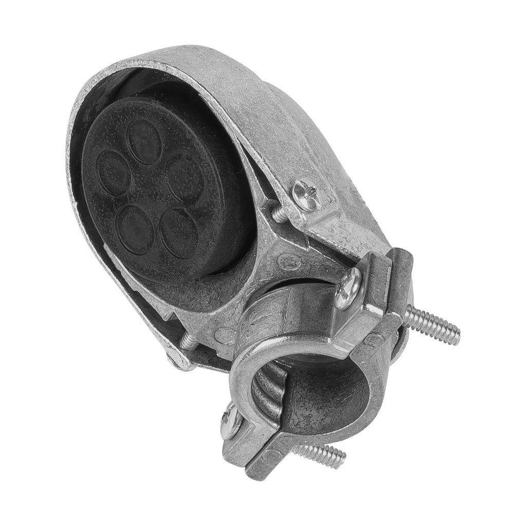 Mufa con abrazadera para tubo 3/4', Volteck
