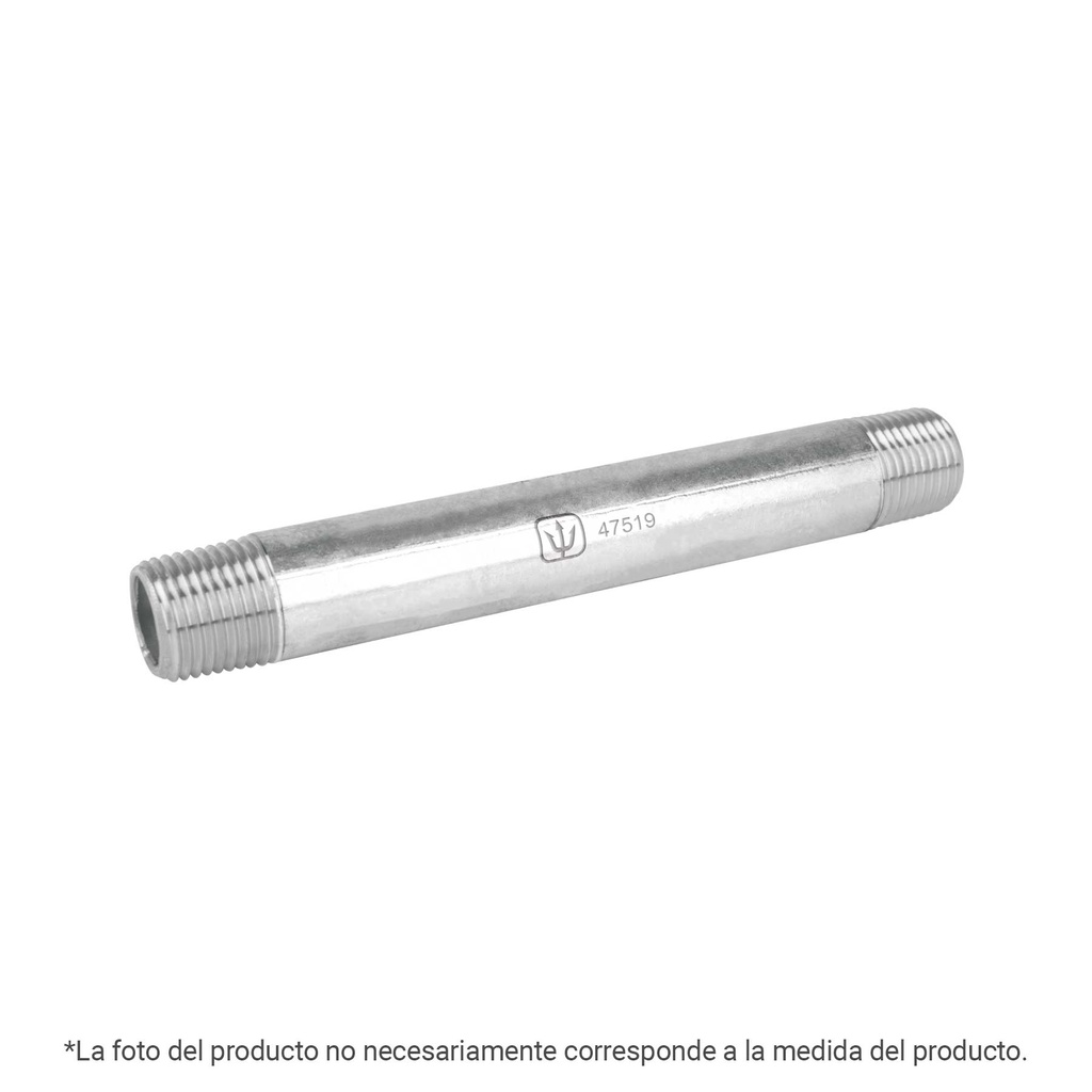 Niple de acero galvanizado 1/4' x 2', Foset
