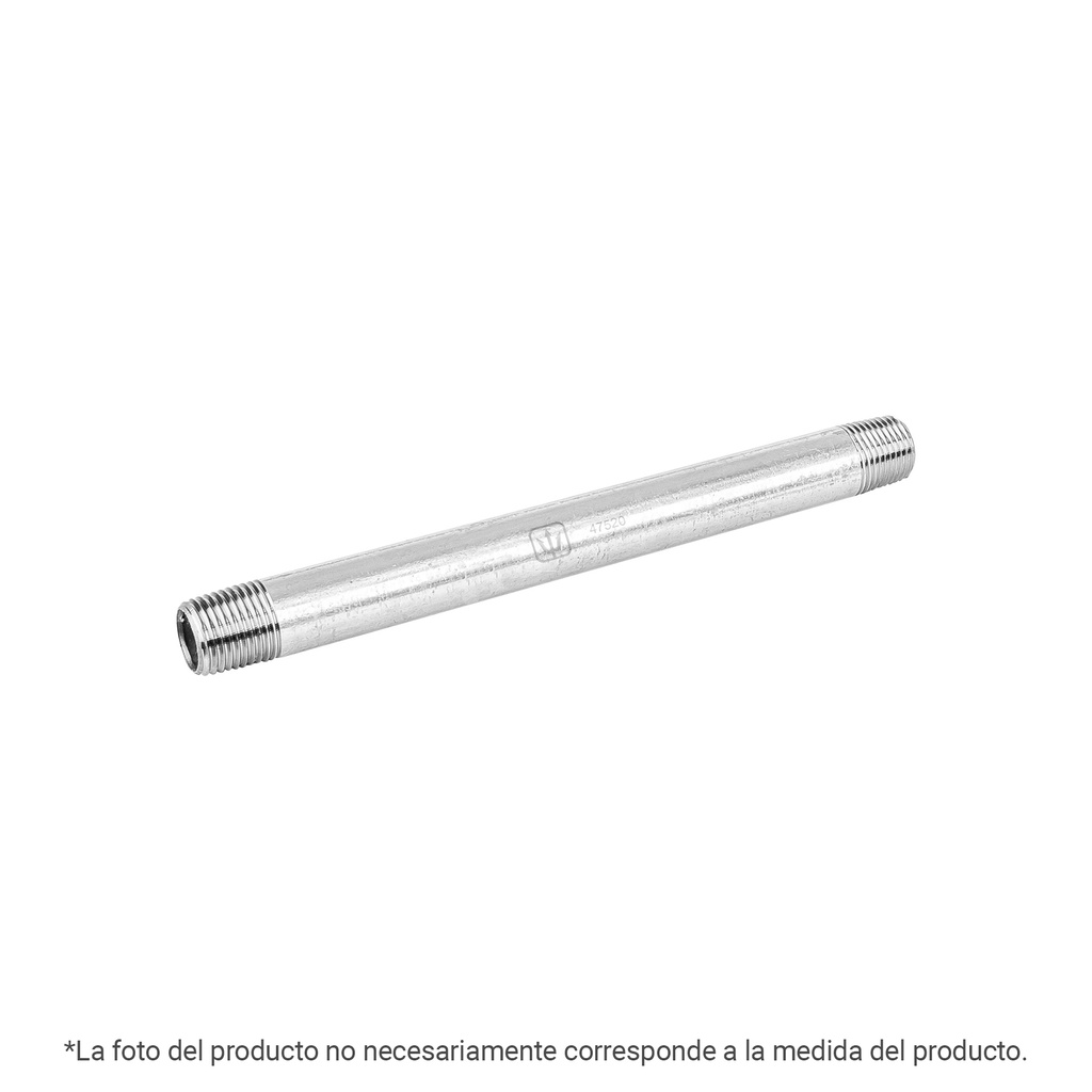 Niple de acero galvanizado 1/4' x 2', Foset