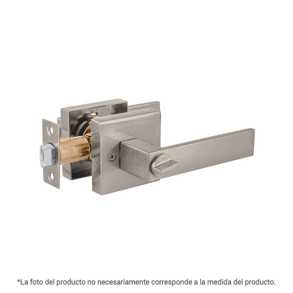 Cerradura manija Módena p/recámara, níquel satin, HERMEX