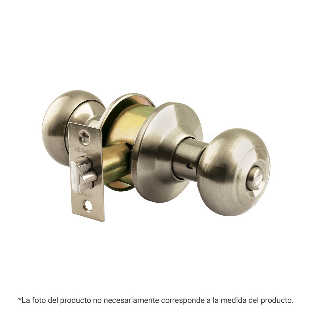Cerradura tipo oval para baño, níquel satín, Hermex