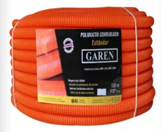 Rollo de poliducto 1/2' corrugado flex. c/guía Garen Tlaxpol con 100 mt